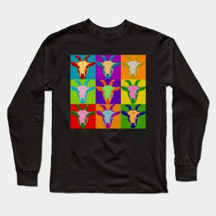 Billy Goat Pop Art Love Goats Long Sleeve T-Shirt